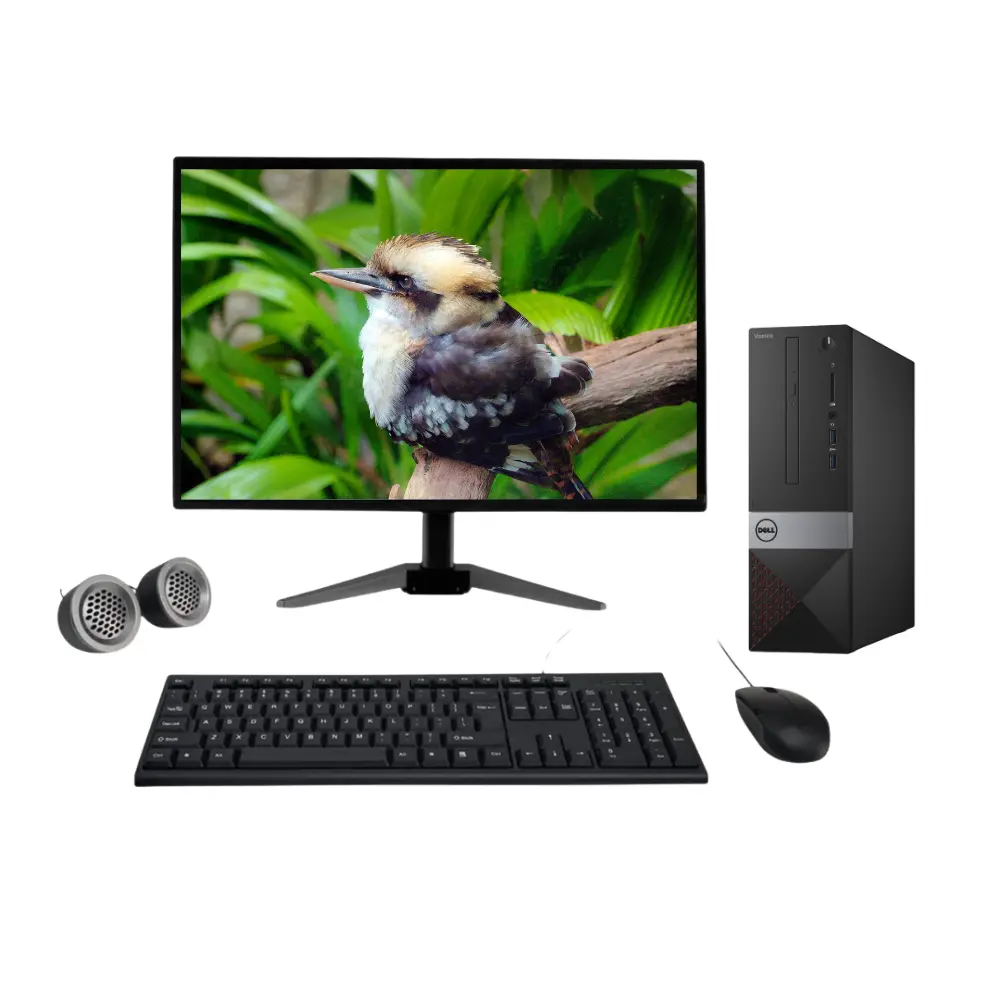 Dell Vostro SFF PC All-in-One Desktop Computer Set | Intel i3-10th Gen | 19" HD LCD Monitor| Wired KB & Mouse | Speakers | Wifi | Win 11 Pro | Refurbished
