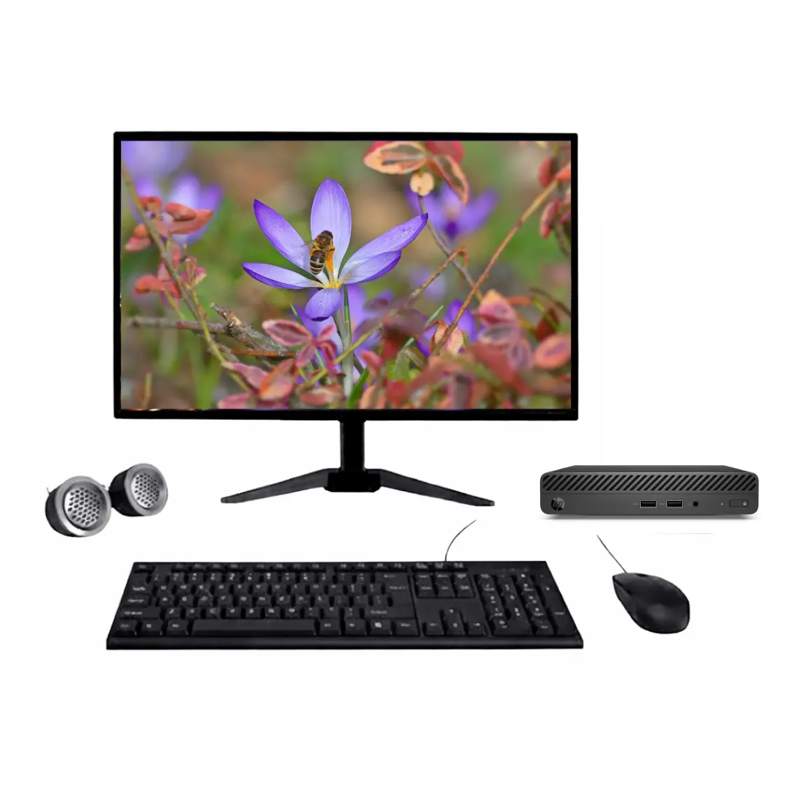 HP 260 G3  All-in-One Desktop Computer Set | Intel i5-7th Gen | 19" HD LCD Monitor | Wired KB & Mouse | Speakers| Wi-Fi | Win 11 Pro | Refurbished