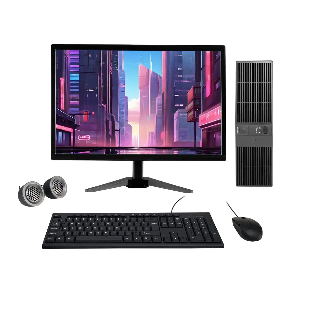 HP Compaq All-in-One Desktop Computer Set | Intel i3-2nd Gen | 19" HD LCD Monitor | Wired KB & Mouse | Speakers| Wi-Fi | Win 10 Pro | Refurbished