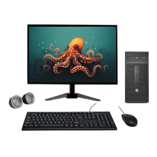 HP ProDesk 280 G1 Micro Tower All-in-One Desktop Computer Set | ‎Intel i5-4th Gen | 19" HD LCD Monitor| Wired KB & Mouse | Speakers | WiFi | Windows 10 Pro | Refurbished
