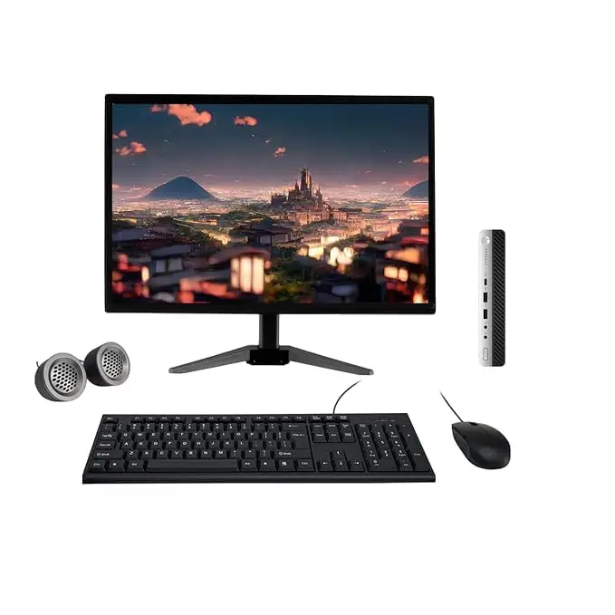 HP ProDesk 400 All-in-One Desktop Computer Set | Intel i5 7th Gen | 19" HD LCD Monitor | Wired KB & Mouse | Speakers| Wi-Fi | Windows 11 Pro | Refurbished