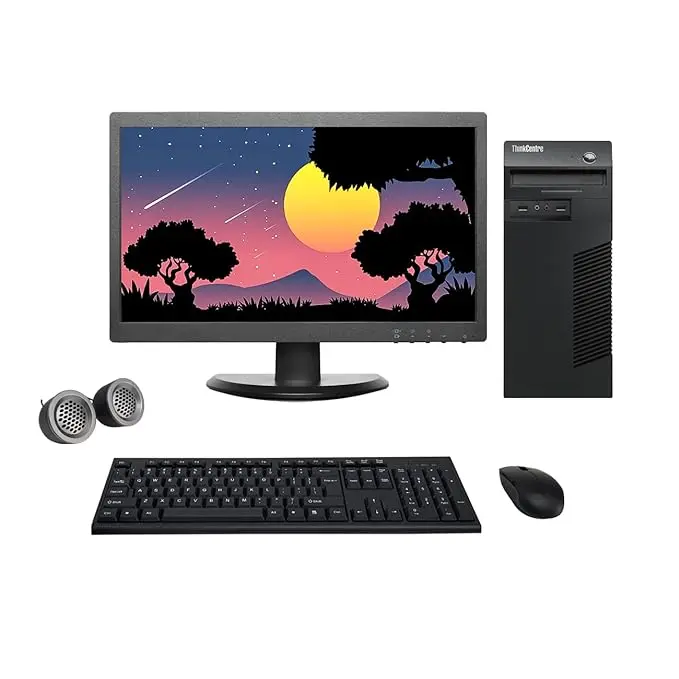 Lenovo ThinkCentre M73 Tower All-in-One Desktop Computer Set | Intel i5-4th Gen | 22" HD LCD Monitor | KB & Mouse | Speakers| Wi-Fi | Windows 10 Pro | Refurbished