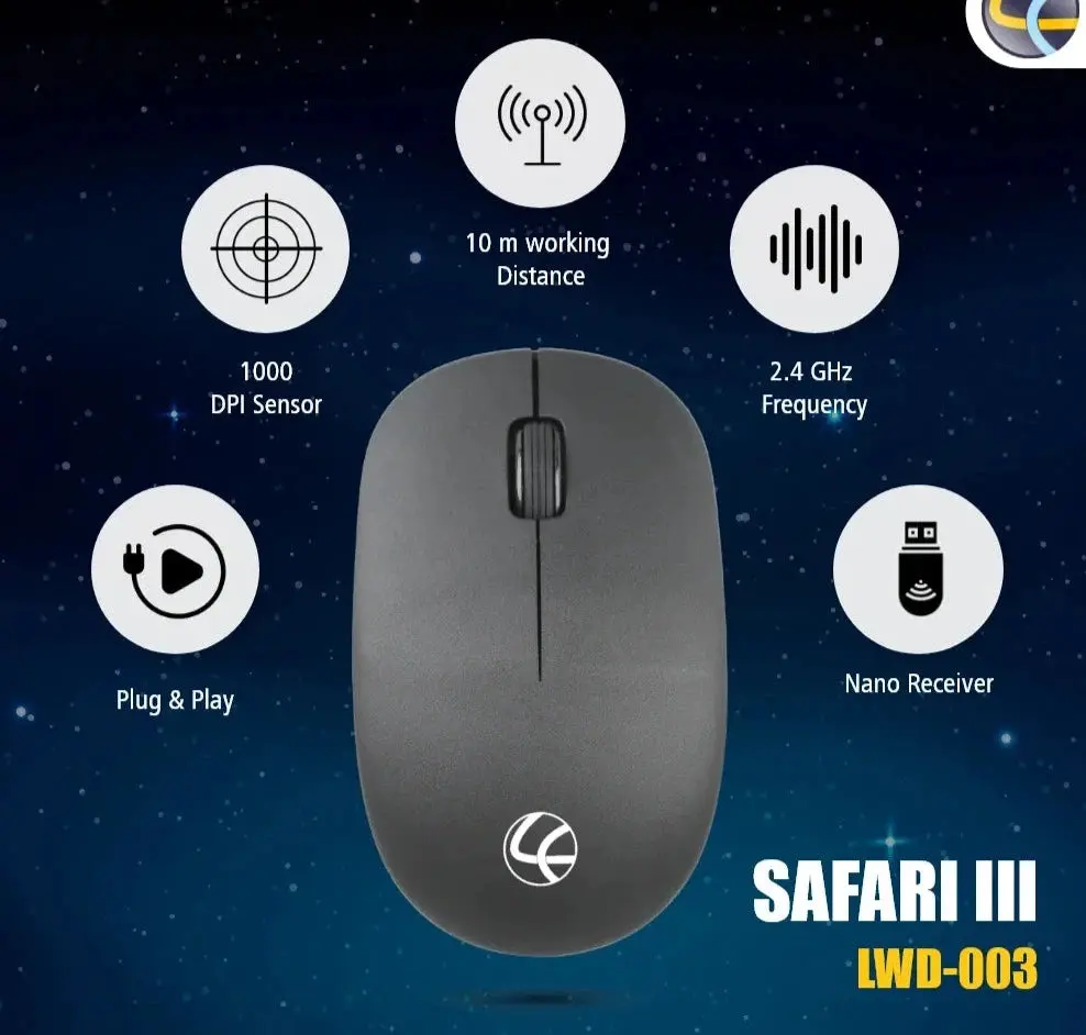 Safari III Wireless Mouse Black - Image 5